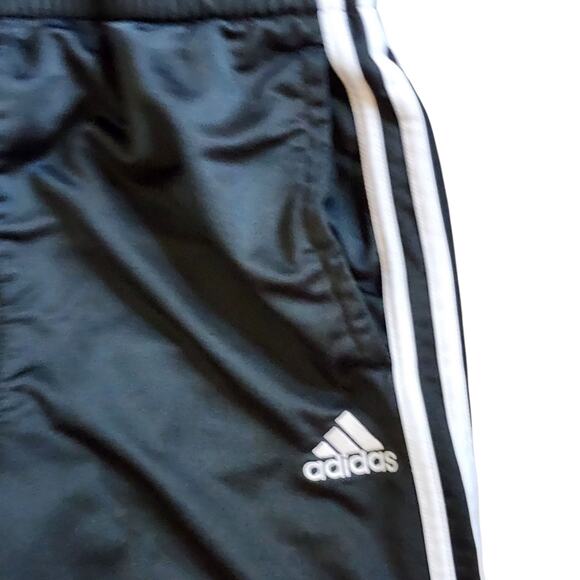 Adidas Boys Athletic Pants Size L 14/16 Gray White Striped Straight Leg Pockets - Picture 4 of 11
